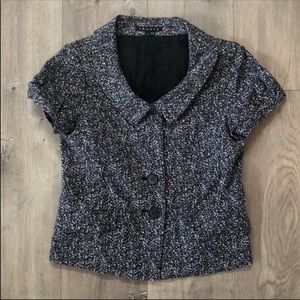 Theory Rarias Tweedy Short Sleeve Blazer